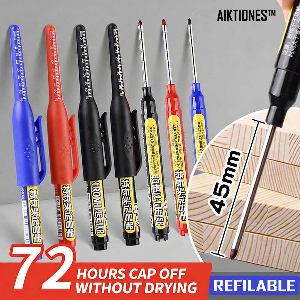 Whiteboard Marker Set - Tiefenlochmarker mit langem Stiftspitzenkopf, 6 Stück,