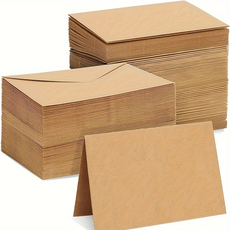 Letter Envelope Kraft - 50/100 Stück Kraftpapier-Umschläge, einfarbig, leere Mini-Umschläge
