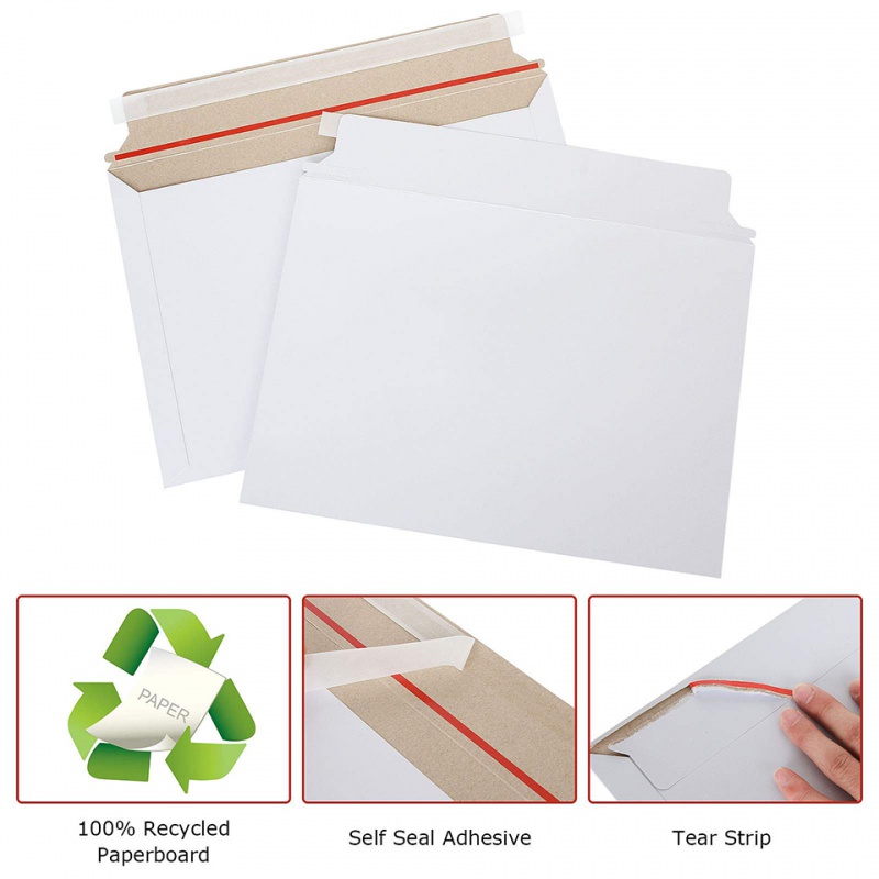 Letter Envelope Kraft - 25 Stück Weiße Steife Versandtaschen Flachliegende