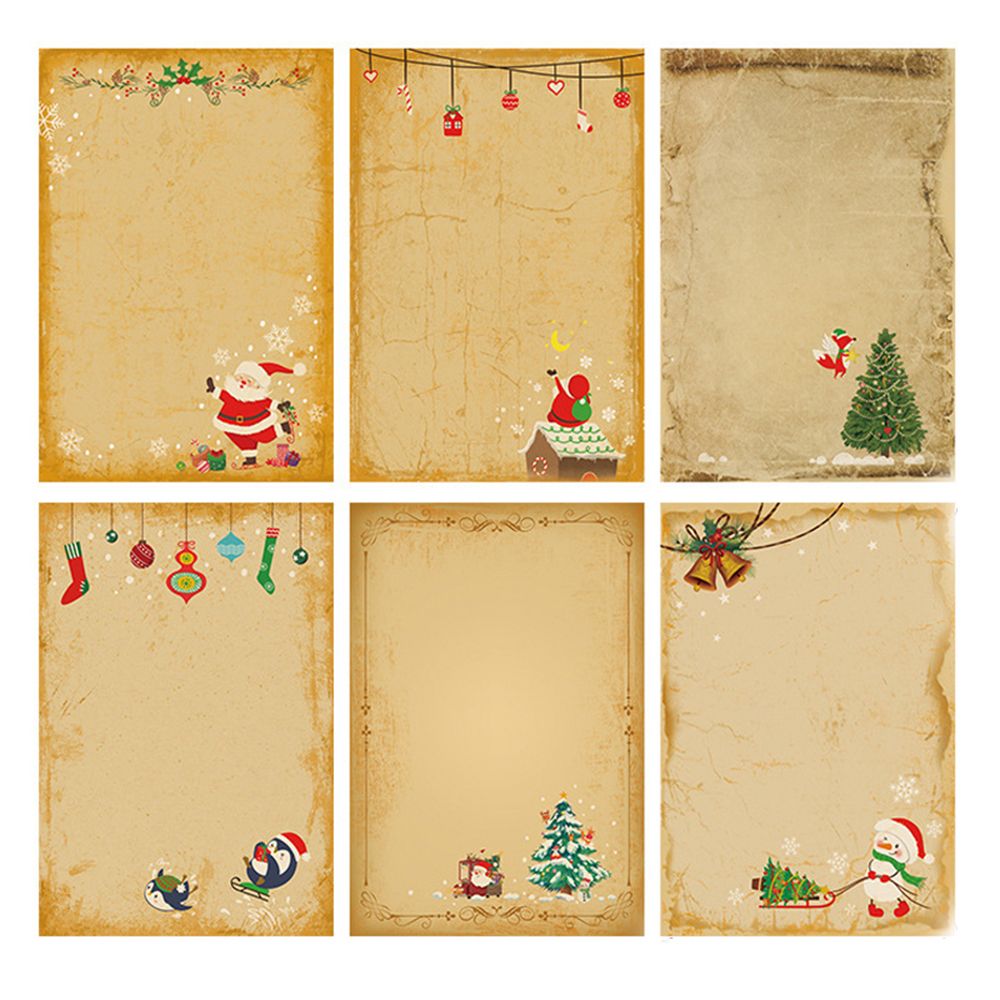 Letter Envelope Kraft - DIY Vintage Weihnachtsmann Geschenk Einladung Schneemann