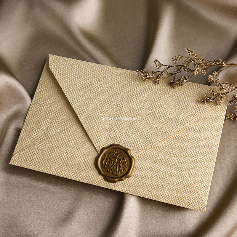 Letter Envelope Kraft - Kraftpapier Europäischer Hofstil Retro Leinen-Briefumschlag Briefpapier