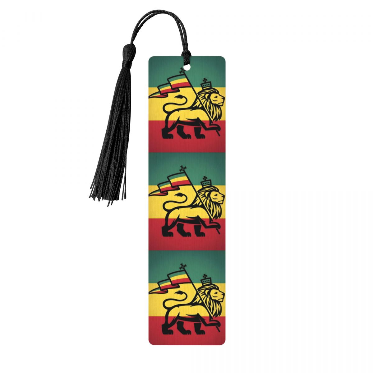 Lion Stationery & Office Supply(Kunshan)Co.Ltd - Niedliche Jamaika-Rasta-Flagge, Löwe von Juda, Holz-Lesezeichen