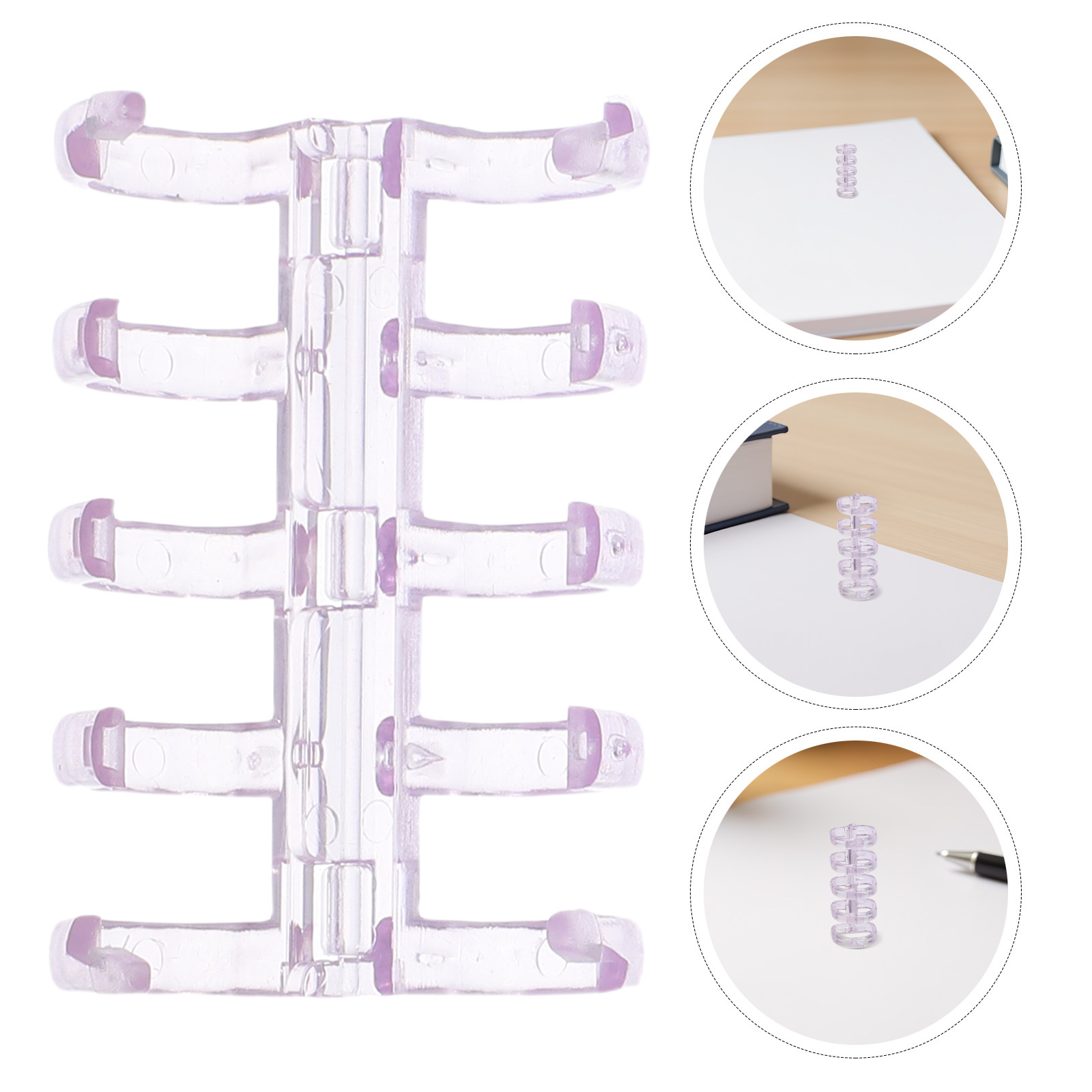 Binding Comb Plastic - 100 Stück Kunststoff-Binderinge mit 5 Löchern,