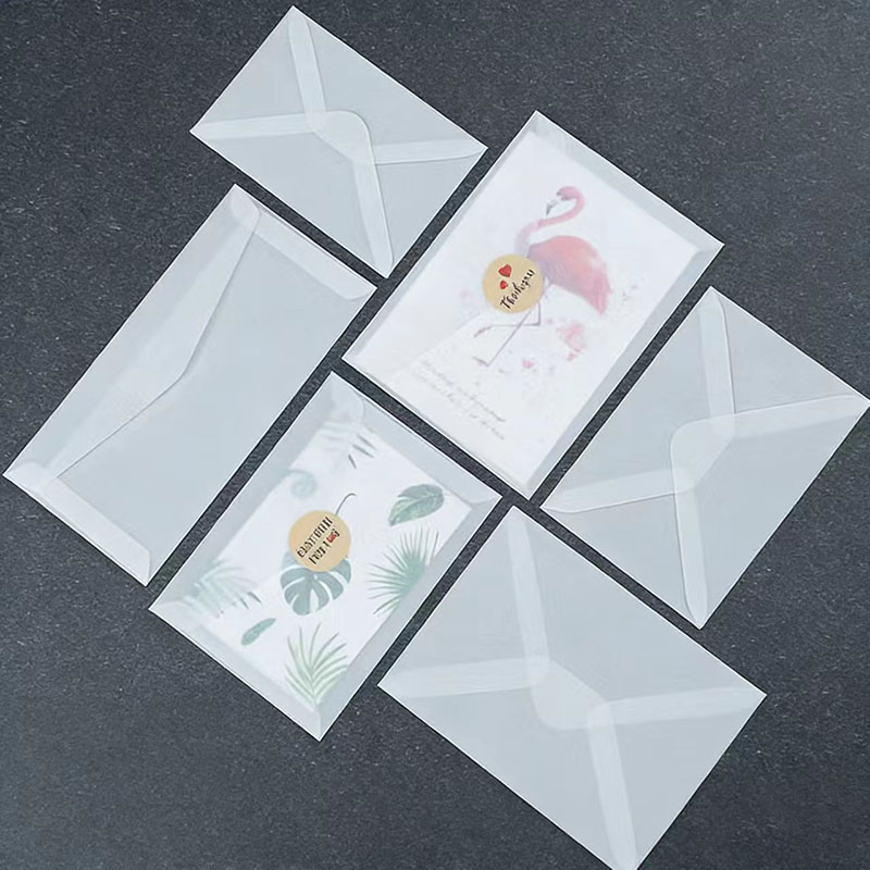 Letter Envelope Kraft - 50 Stück durchscheinende, leere Umschläge in