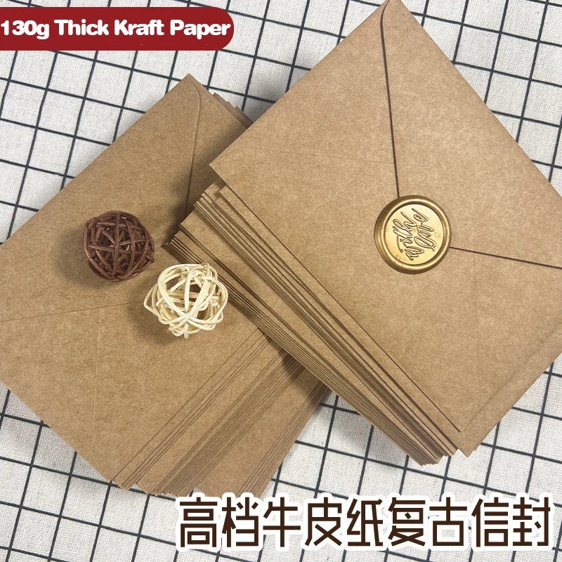Letter Envelope Kraft - 50 Stück Kraftpapier-Umschläge aus braunem Papier,