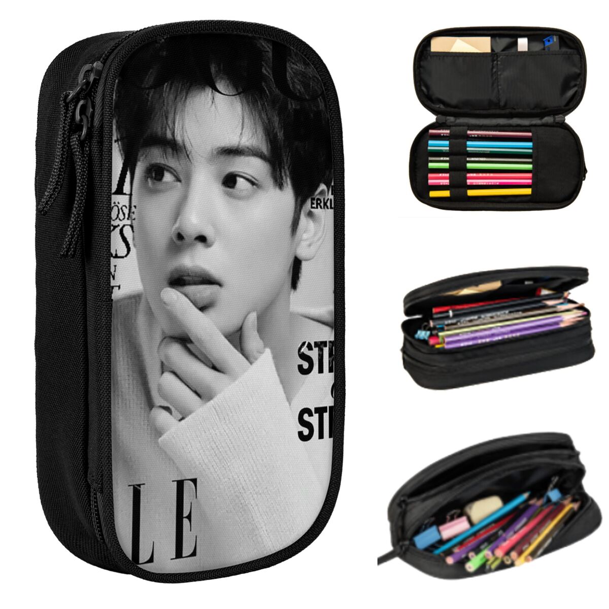 Cha EunWoo Kpop Astro Federmäp – Stationery And Office Supply Chain Bewertung und Preis